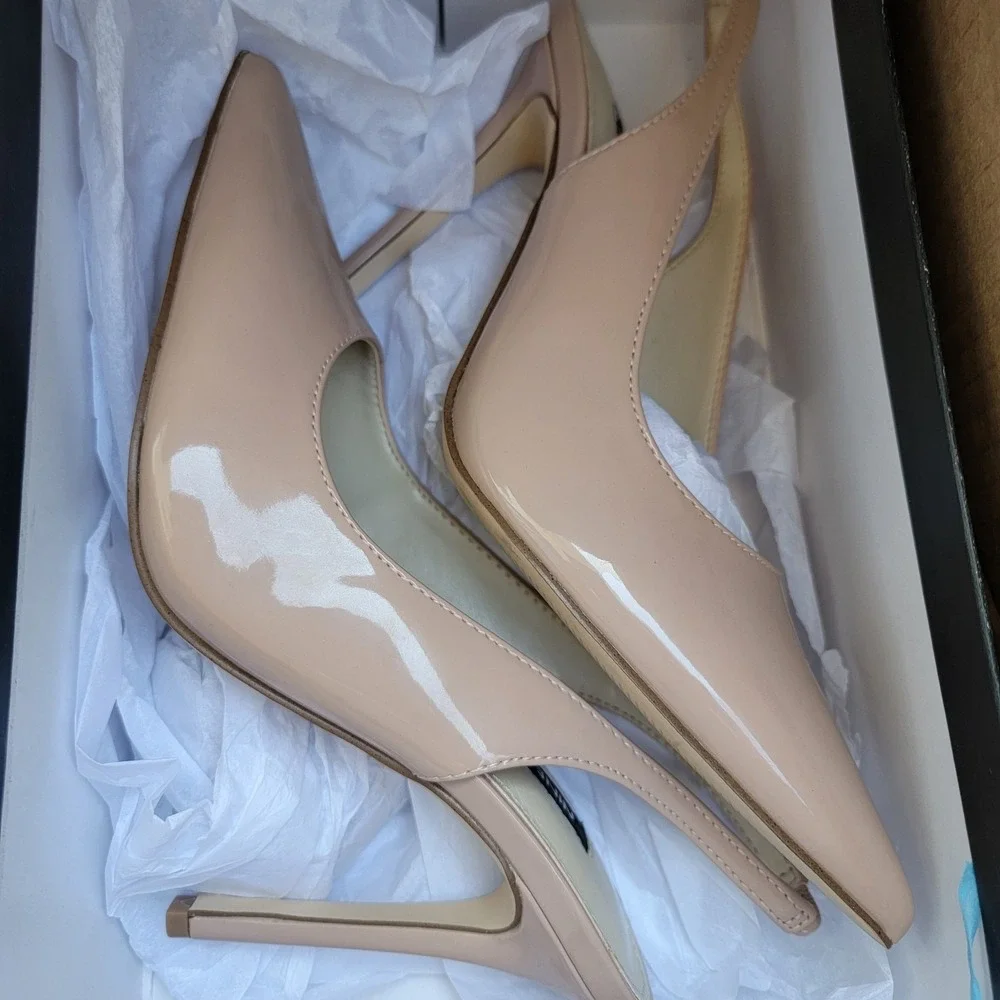 Nine West Feather 3 Sepia Slingback High Heels Brand New in Box Sz 5 $120!